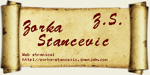 Zorka Stančević vizit kartica